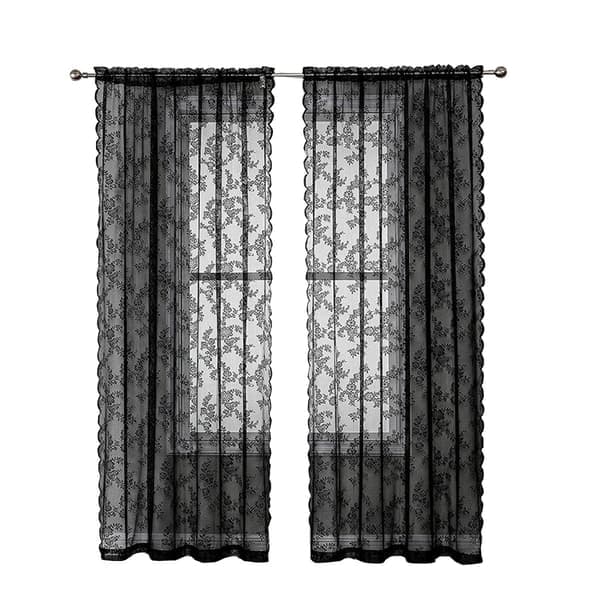 Sorte blonde gardiner 2 stk Sort 100 x 200 cm Sort