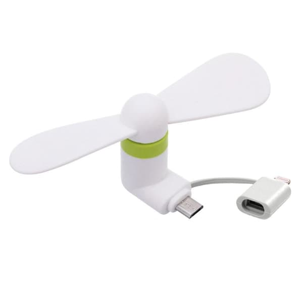 Micro USB / Lightning blæser - Hvid Hvid white