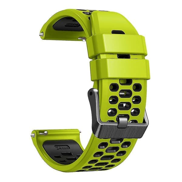 To-tonet silikonerem til Suunto 7 / 9 / 9 Baro 24mm med multi-hul design quick-release rem lime sort Lime Sort Lime Black
