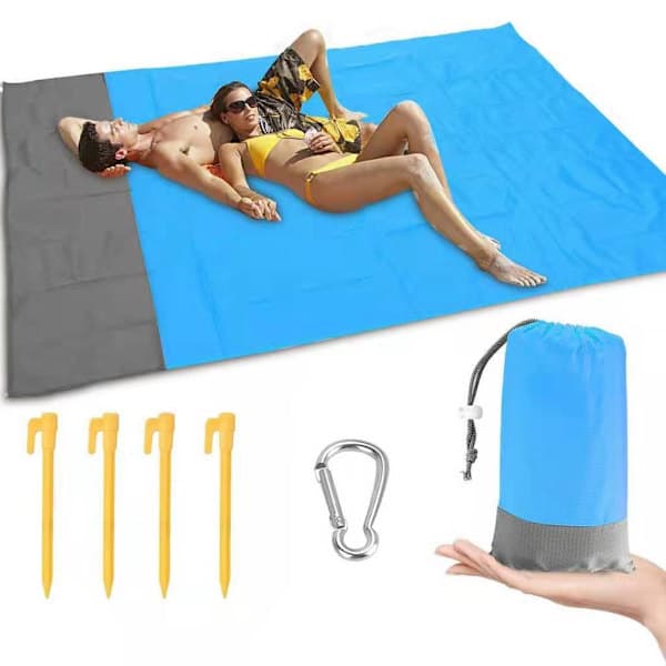 Vikbar bärbar strandmatta utomhuscamping 200*145cm