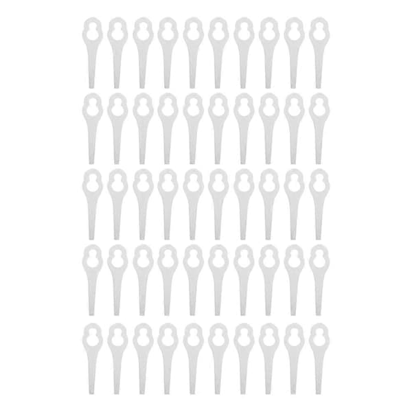 50 stk. gresstrimmer plastblad gressklipperdeler for BOSCH ALM 28 30[YJD] Hvit