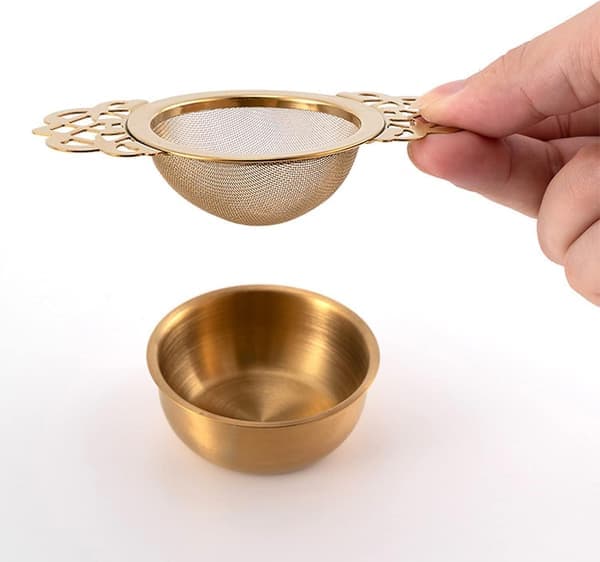 Sæt med 2 tefiltre i rustfrit stål med skåle