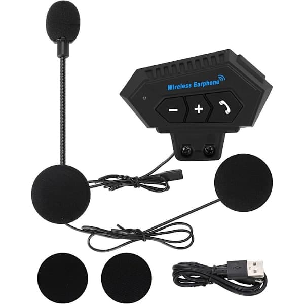 ING Motorcykelhjelm Headset Bluetooth, Med Mikrofon til Hjelm, Vandtæt, Universal Pasform