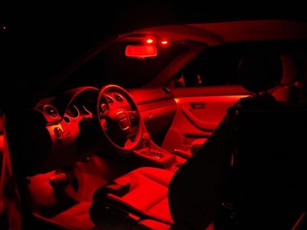 T10 w5w röda LED-lampor med 5 st 5050SMD-chips, 12V DC, 10-pack. Röd