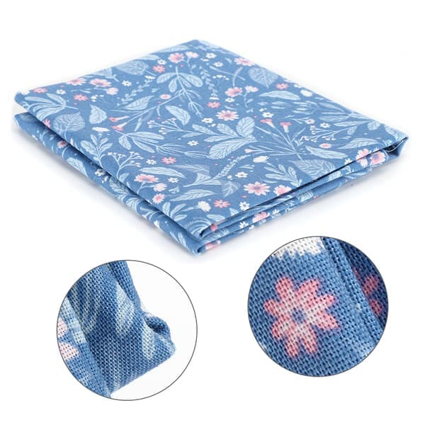 Växtblomma Bomuldsdug Blomstret Patch Work DIY Håndlavede Materialer Syartikler400304- Flora-Blå