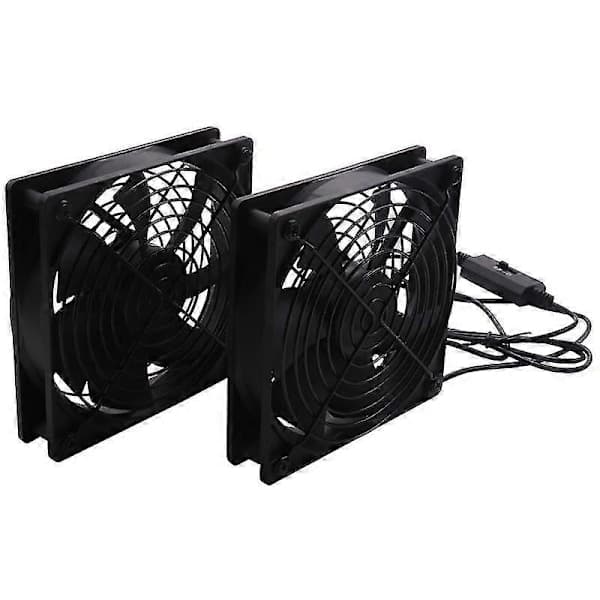 Dubbla 120 mm 5V USB-drivna PC-routerfläktar med hastighetsregulator
