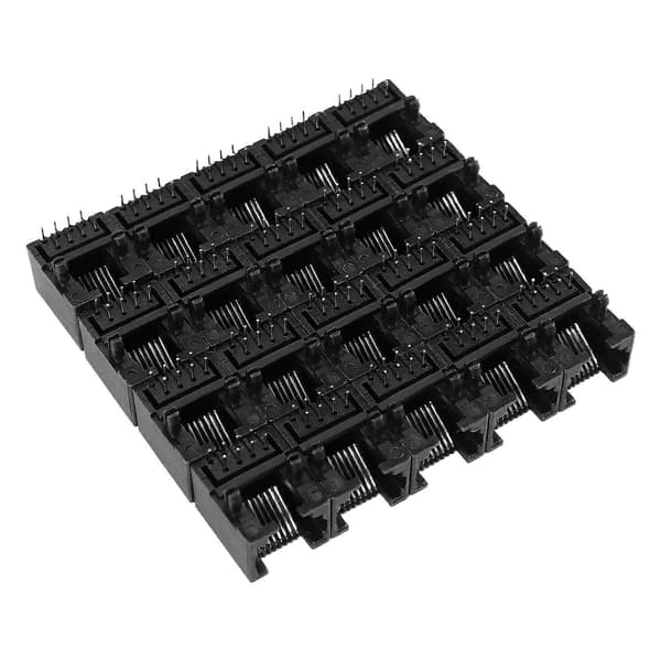 20 stk. RJ45 8P8C computer internet netværk printkort jackstik sort