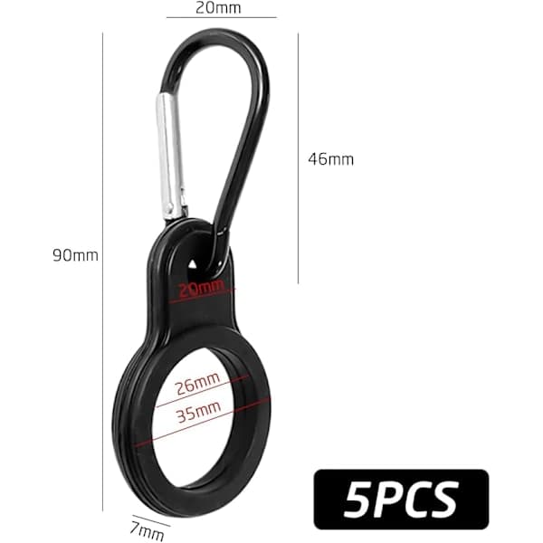 5-pack vattenflaskklämma, silikonvattenflaskspänne, vattenflasksnodd, bärbar vattenflaskringhållare med karbinhake, lämplig för resor