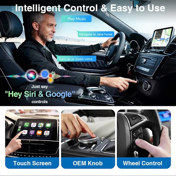 2-i-1 Trådløs CarPlay Adapter Android Auto Trådløs Adapter Smart Mini Boks USB Dongle Plug and Play WiFi Hurtig Forbindelse
