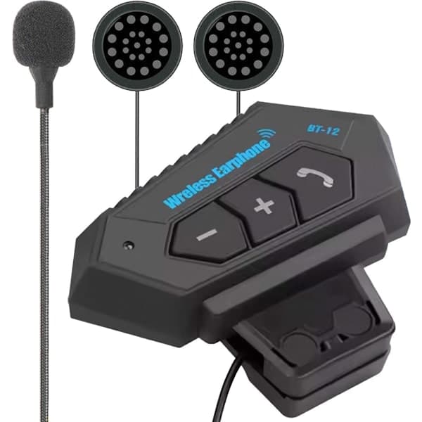 ING Motorcykelhjelm Headset Bluetooth, Med Mikrofon til Hjelm, Vandtæt, Universal Pasform