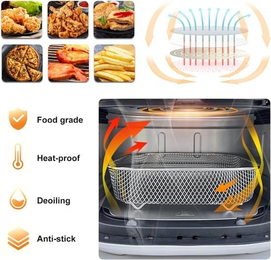 3-lags universelt airfryer-stativsett - Stablebare grillstativ i rustfritt stål