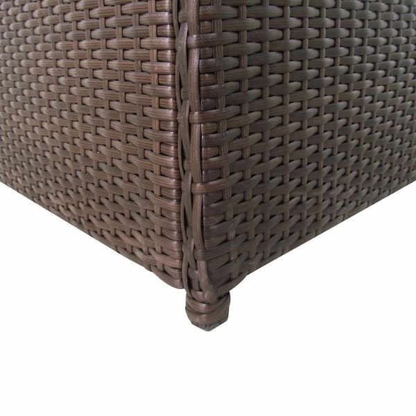 vidaXL Trädgårdsförvaringslåda Poly Rattan Brun Brun