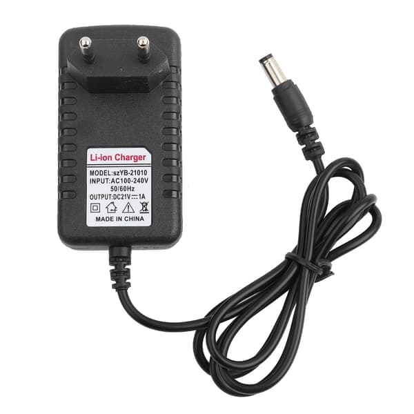 Tykt kobberkerne Li-ion opladeradapter 21V/1A adaptiv lithiumbatterioplader EU-stik