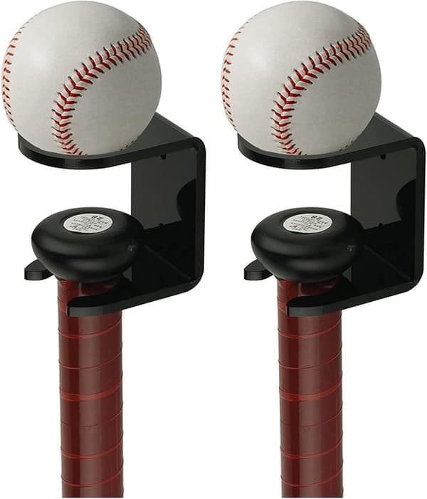 2-pak vægmonteret bat-holder – Akryl baseballbat-display, rustfri lodret vægmontering til bat