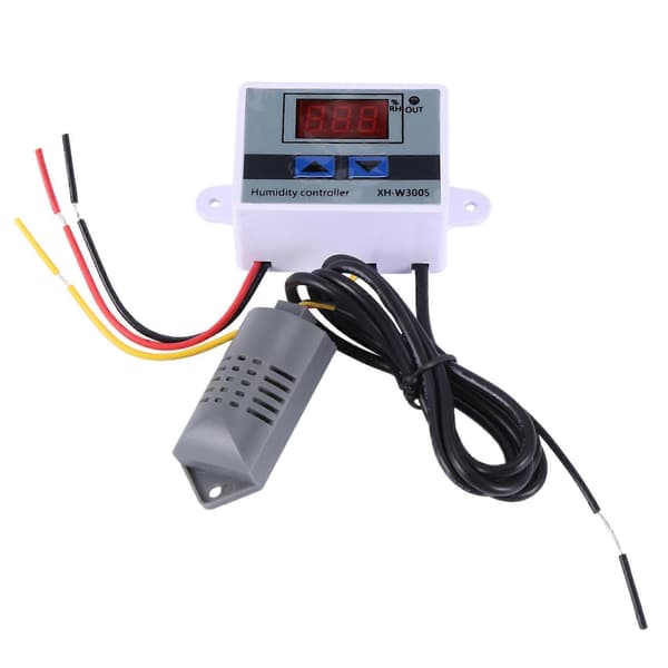 Digital fuktighetskontroller Hygrometer fuktighetskontrollbryter 0~99%Rh Hygrostat med fuktighetssensor AC220V