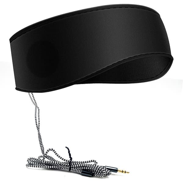 Sort Musik Sleep Headband med Hovedtelefoner, 3,5 mm Kablet Blød Elastisk