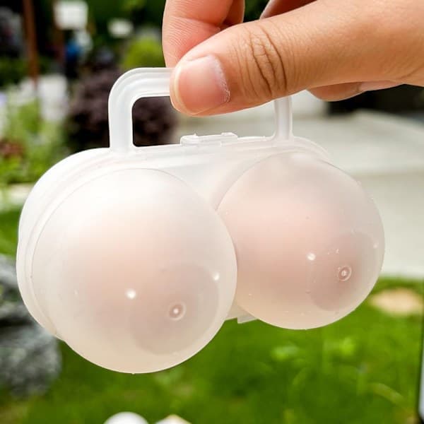 2-pack Äggförvaring med 2 fack, Praktisk äggförvaring, PP-material - Bärbar äggförvaring för picknick & vandring