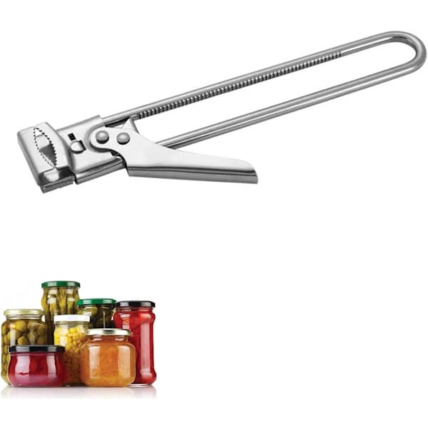 Dåseåbner, manuel dåseåbner i rustfrit stål, justerbar dåseåbner, flaskehættefjerner, dåsegriberåbner, 20 cm