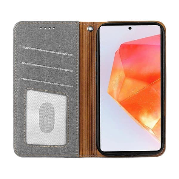 Plånboksfodral för Samsung Galaxy A17 5G - Magnetiskt läderfodral, skyddande telefonfodral, hållbart grått Grey