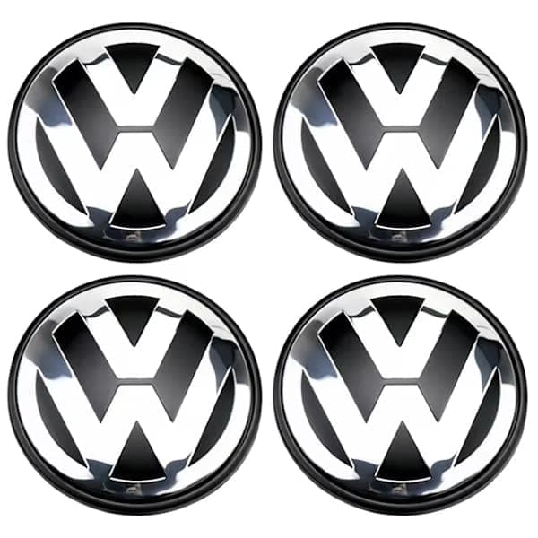 Volkswagen Navkapslar 56mm Silver Emblem Ersättning 4-pack