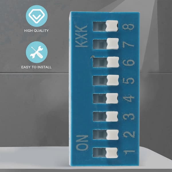 10 stk. 2,54 mm afstand 8 positioner 16 ben blå DIP-switch 8P
