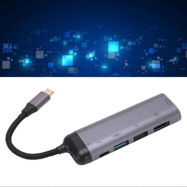 1-pakning Type C bærbar dokkingstasjon USB C VGA-hub USB 3.1 USB 2.0 Type C PD100
