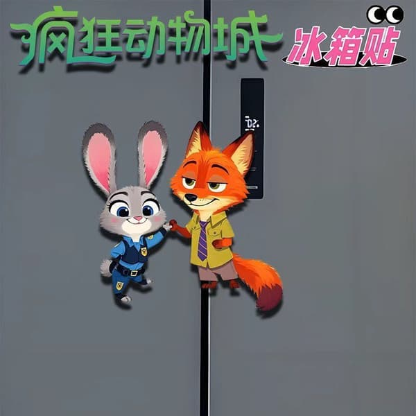 Zootopia Magnetiska Kylskåpsmagneter – 5-delat set, söta karaktärssamlarobjekt