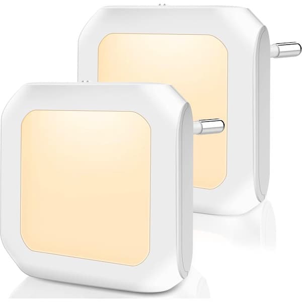 LED nattlys, 2 stk, dimbart nattlys med sensor, For baby-/barnerom, varmt lys
