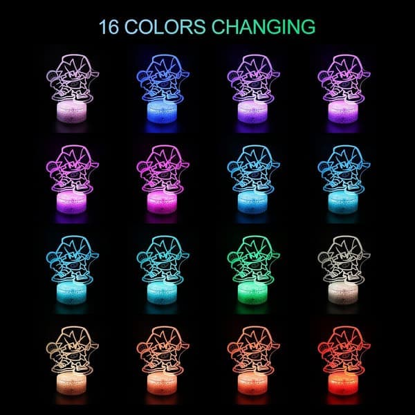 FNF Friday Night Smart Night Light, 3D Illusion 16 Colors Table Lamp with Touch & Remote Control