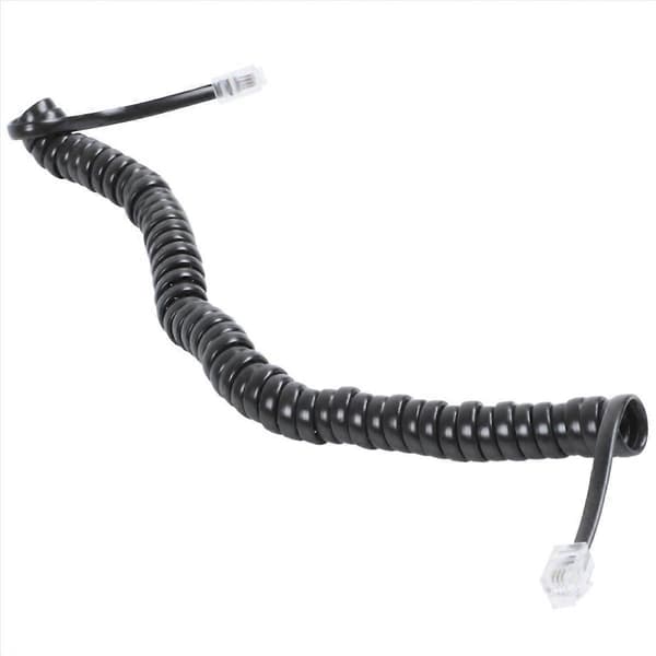 9,3 tommer sort RJ9 telefonmodem spiralledning