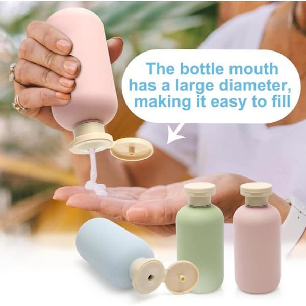 3-delat set - Reseflaskor - För hygienartiklar - 200 ml - Påfyllningsbara reseflaskor - För resor