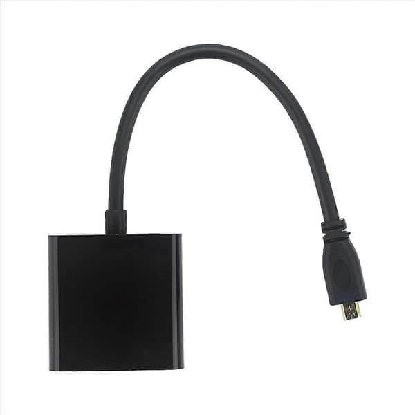 Micro-VGA-sovitinkaapeli USB-kaapelilla