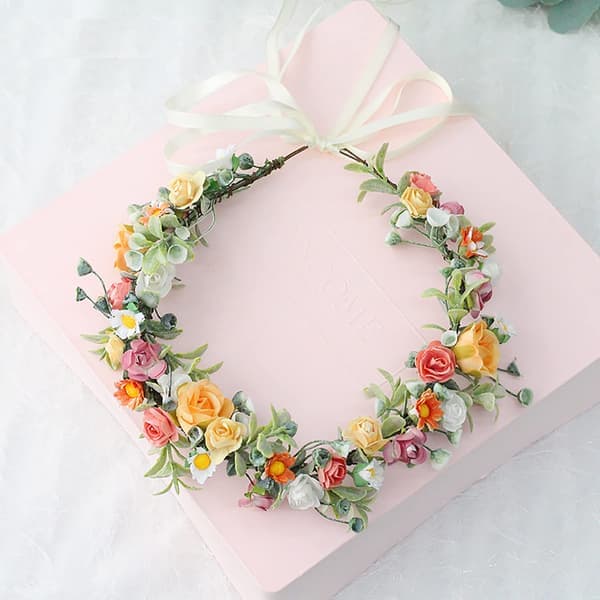 Svensk Midsommer Blomsterkrans – Boho Blomsterguirlande Hovedbeklædning til Sommerfester