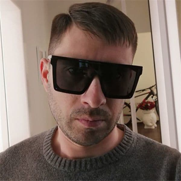 Nye trendy store UV400 solbriller til gadefotografering og kørsel, hvid-gradient grå Hvid-Gradient Grå Hvid-Gradient Grå White-Gradient Gray