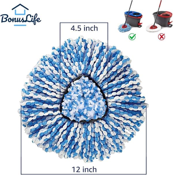 3-pakke moppehoder for roterende mopprefill, kun for 2-tankssystemer, enkel rengjøring, mikrofibererstatning