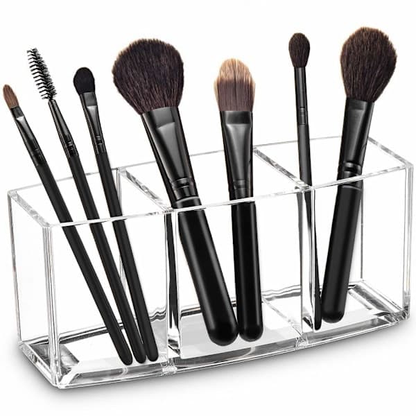 Makeup Børste Organizer Holder Klar Kosmetik Børste Opbevaring med 3 Rum