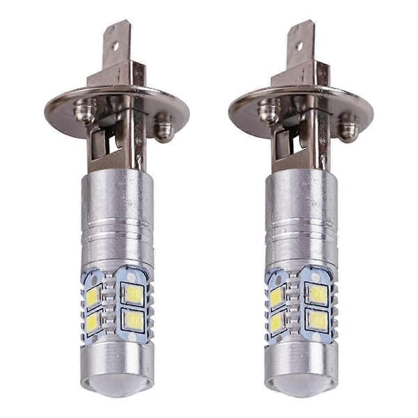 2x Supersterke H1 LED-frontlyssett Fjernlys Nærlys Tåkelys Kjørelys 6000K Hvit.