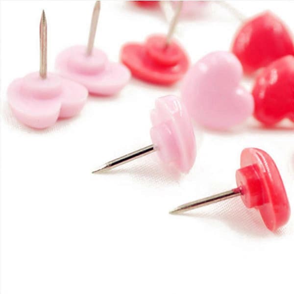 50 st plastkorkskiva säkerhetsfärgade häftstift rosa