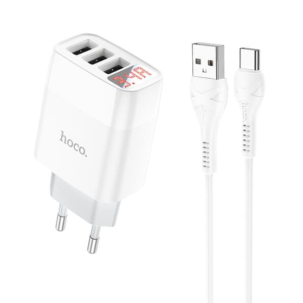 hoco. C93A lader med tre porter og digitalt display for Apple Andr