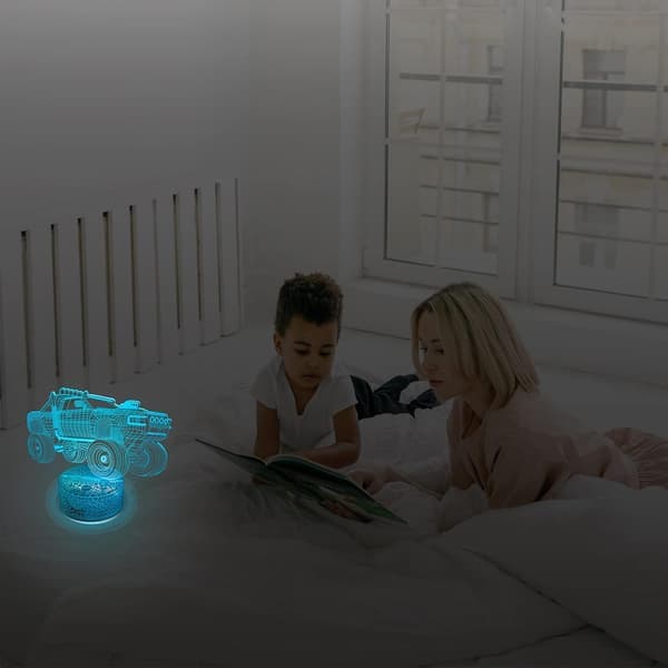 3D illusjon Monster Truck Lampe Optisk LED Bil Nattlys 7