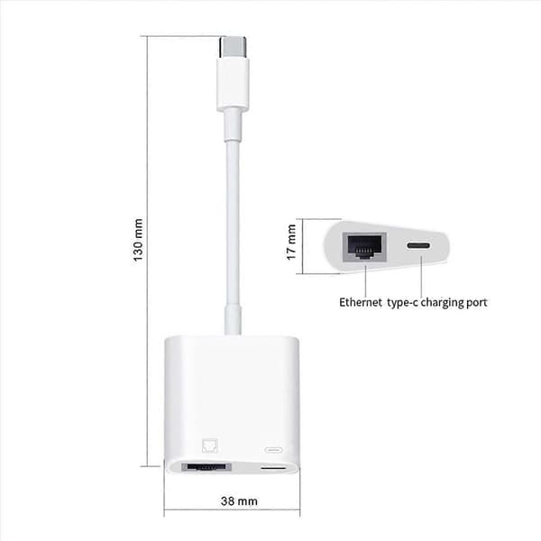 Type C OTG Ethernet-sovitin USB C - RJ45 Ethernet-muunnin 100Mbs