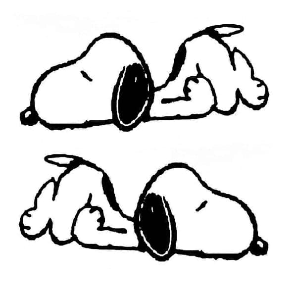 1 par søde Snoopy bil bakspejl reflekterende mærkater dekoration (sort)