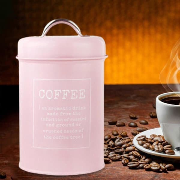 Kaffebeholder Slikkrukke Chokoladekrukke Tørfoder Lufttæt Låg 1,2l Snacks Slik Organizer Køkkenbeholder Til Skabshylde Lyserød Light pink