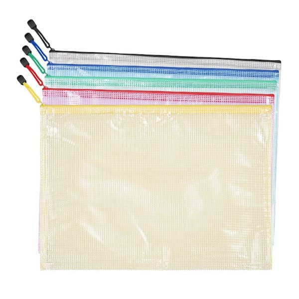 Plastik dokumenttasker - 5 A4 lynlåstasker - Dokumenttasker Plastikposer - Rejsebureauer