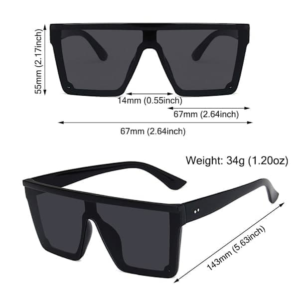 Nye trendy store UV400 solbriller til gadefotografering og kørsel, hvid-gradient grå Hvid-Gradient Grå Hvid-Gradient Grå White-Gradient Gray