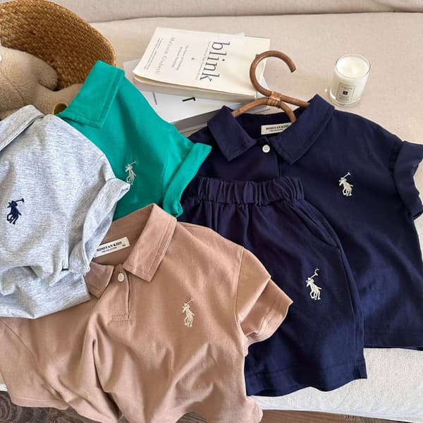 Barnens sommaroutfit – 2-delat set – Grön 100