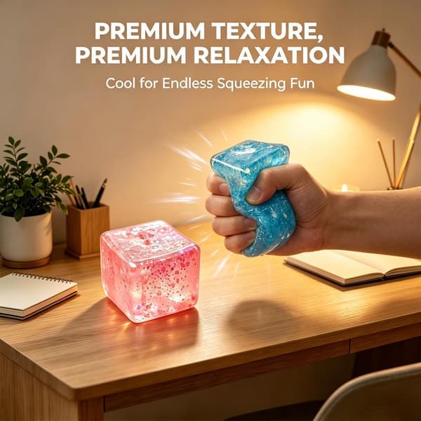 Premium Block Cube Squishy – Is-terning Squishies til voksne Squishy Cube Stress Cube (Grøn)