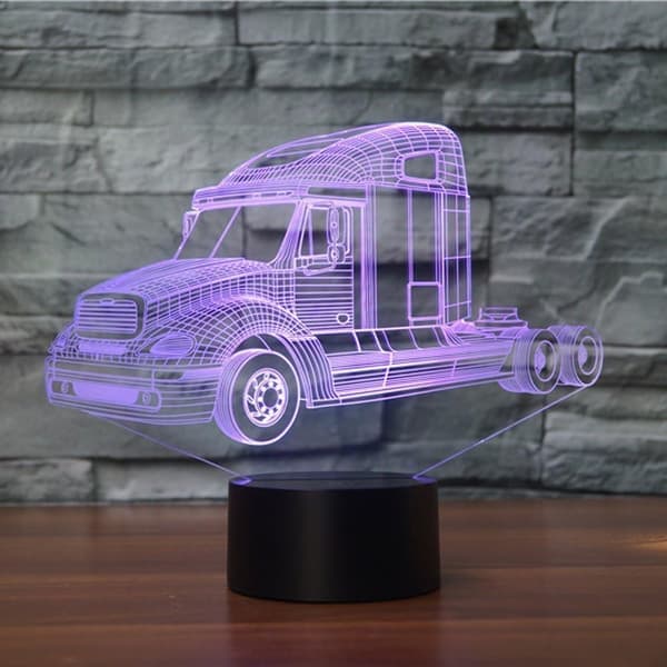 3D lastbil traktor bil lampe natlys touch bord skrivebord optisk