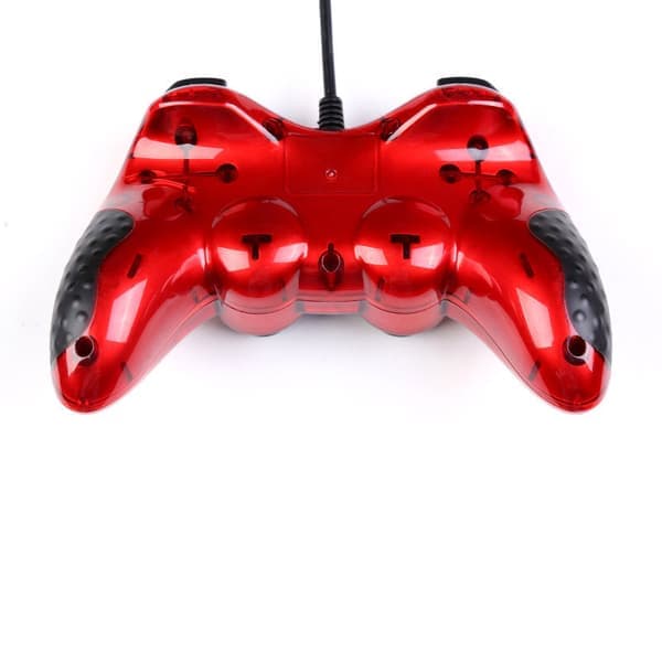 Ny spilfjernbetjening Joystick Gamepad PC kablet controller, Andro Rød Red