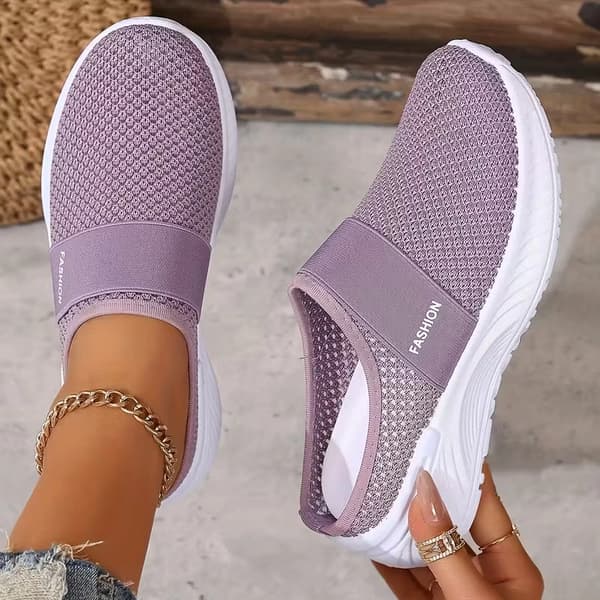 Afslappede lilla slip-on sneakers til kvinder – Åndbare Purple 41
